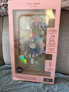kate spade Holographic Floral Clear iPhone 13 Case — Iridescent Floral Accents